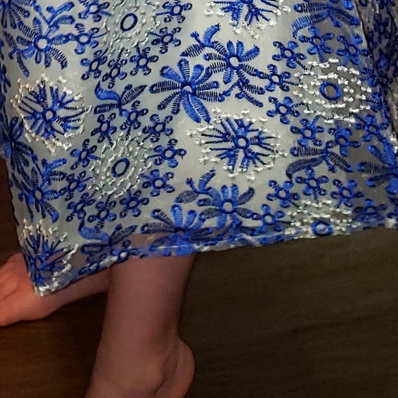 Tatyana Lil Frozen Dress Blue Embroided Snowflakes - Picture 4 of 8